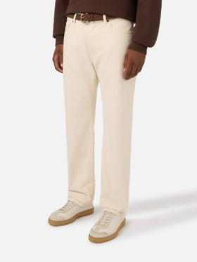 Pantalon beige Riverdale en coton à cinq poches 