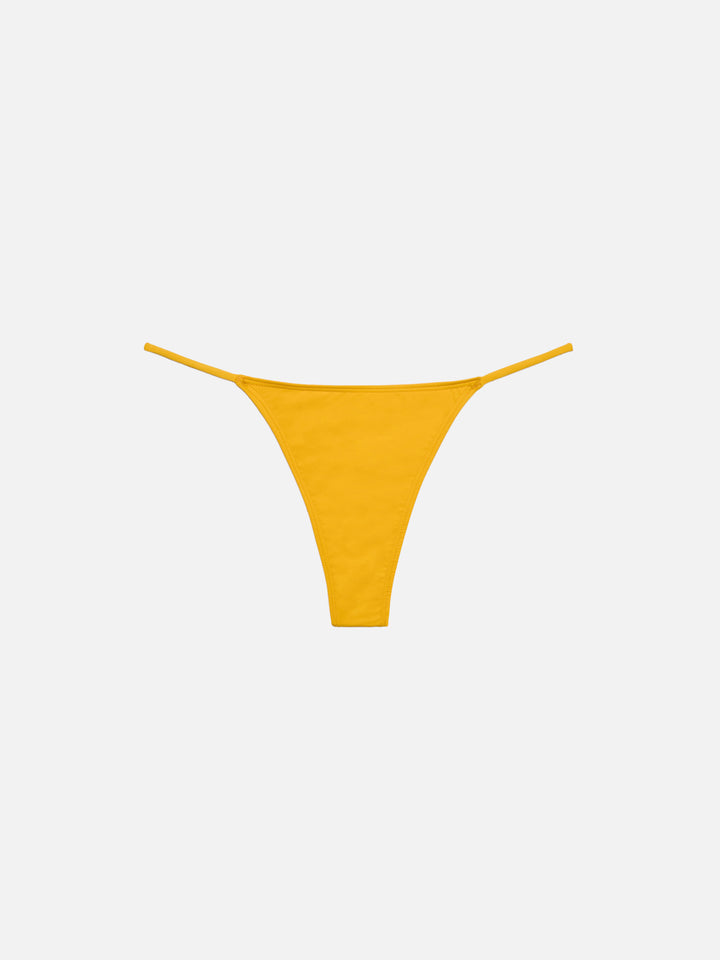 Jodene yellow cheeky swim briefs - Rylie yellow triangle top - MC2 Saint Barth