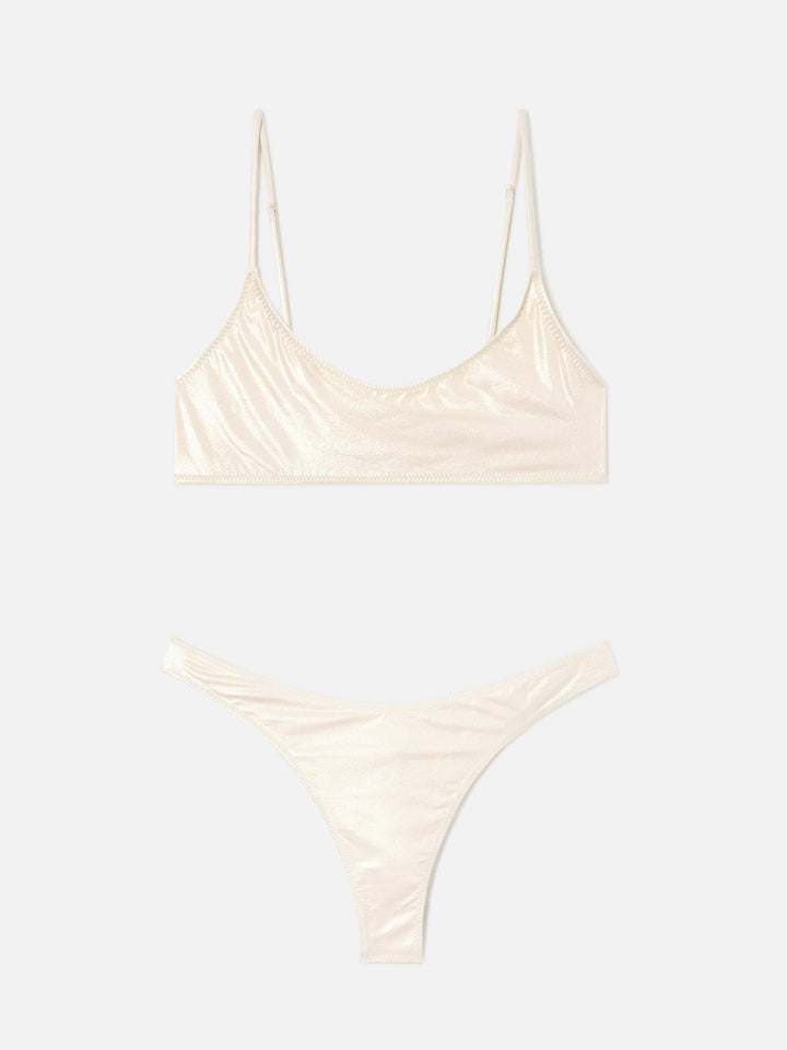Bikini bralette Sadie Naomi en lamina gold 