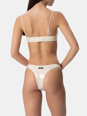 Bikini da donna a bralette lamina oro Sadie Naomi