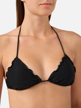 Bikini triangular Sagittarius Moon en lurex negro 