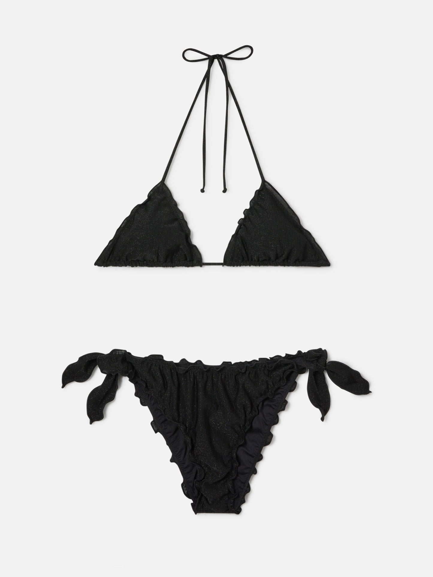 Bikini triangular Sagittarius Moon en lurex negro 