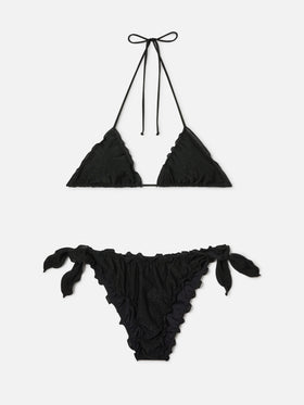 Bikini triangular Sagittarius Moon en lurex negro 