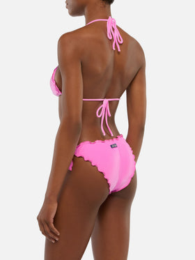 Moon slip mare classico in velluto color rosa - Sagittarius top a triangolo classico in velluto rosa