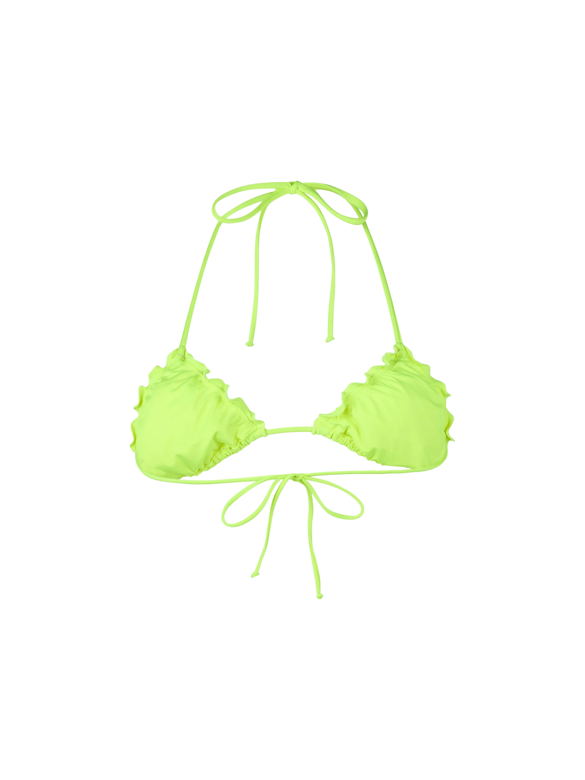 Woman fluo yellow triangle beach top Sagittarius - MC2 Saint Barth