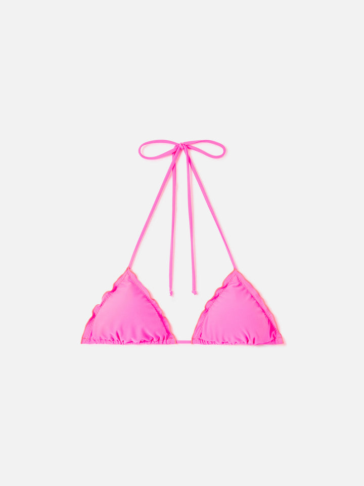 Fluo pink Sagittarius triangle bikini top
