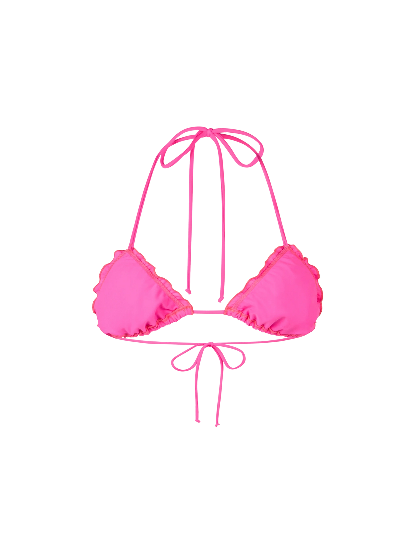 Woman fluo pink triangle beach top Sagittarius - MC2 Saint Barth