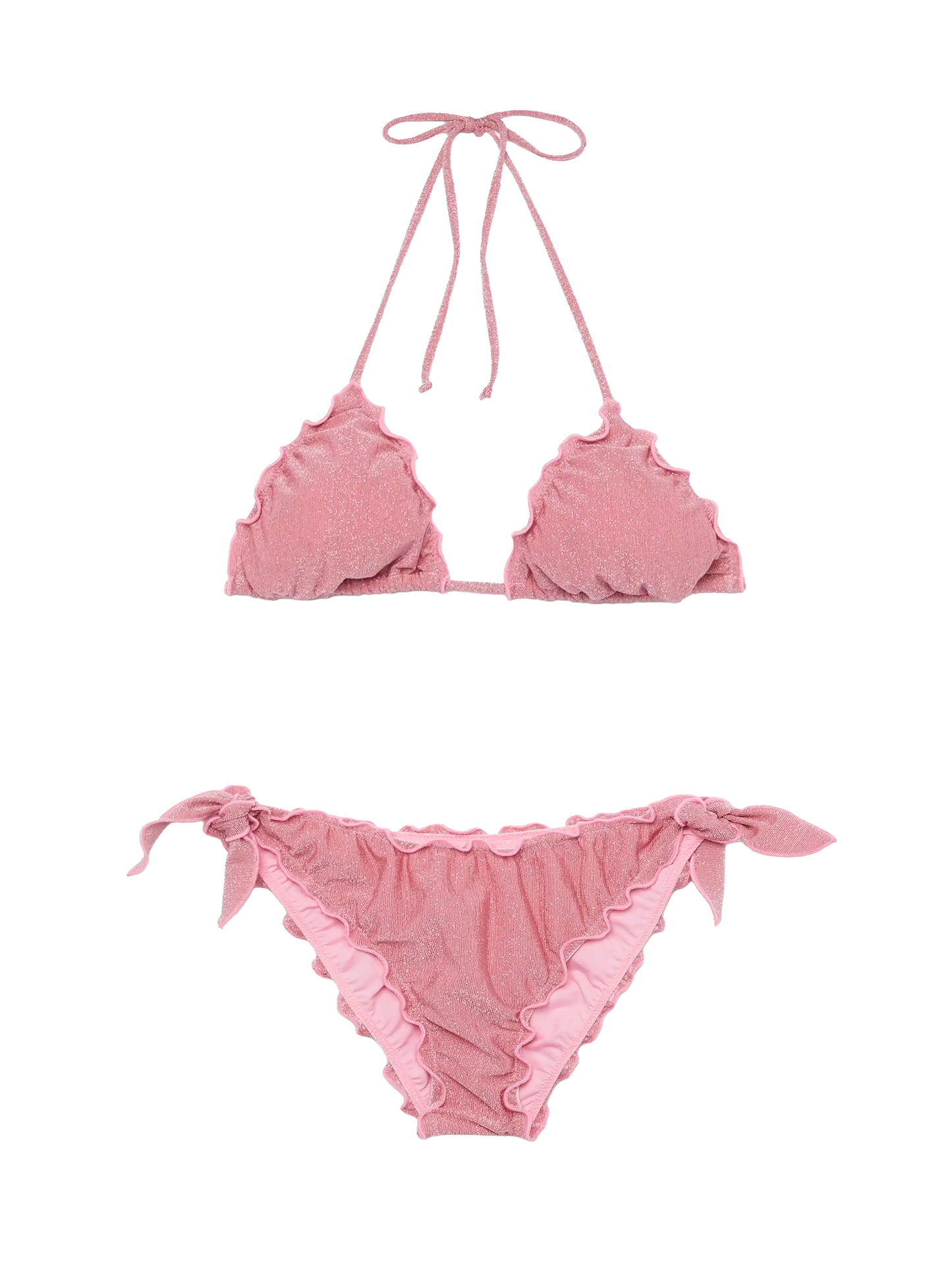 Bikini classico a triangolo Sagittarius Moon in lurex rosa
