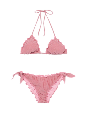 Bikini classico a triangolo Sagittarius Moon in lurex rosa