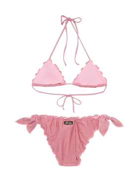 Bikini classico a triangolo Sagittarius Moon in lurex rosa