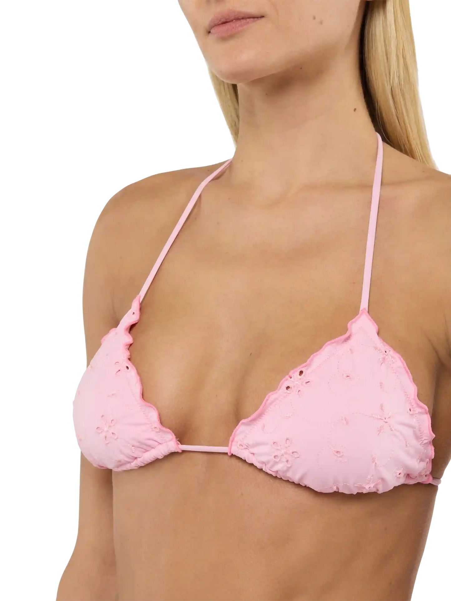 Classic triangle bikini Sagittarius Moon in pink Sangallo lace - MC2 Saint Barth