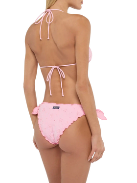Classic triangle bikini Sagittarius Moon in pink Sangallo lace - MC2 Saint Barth