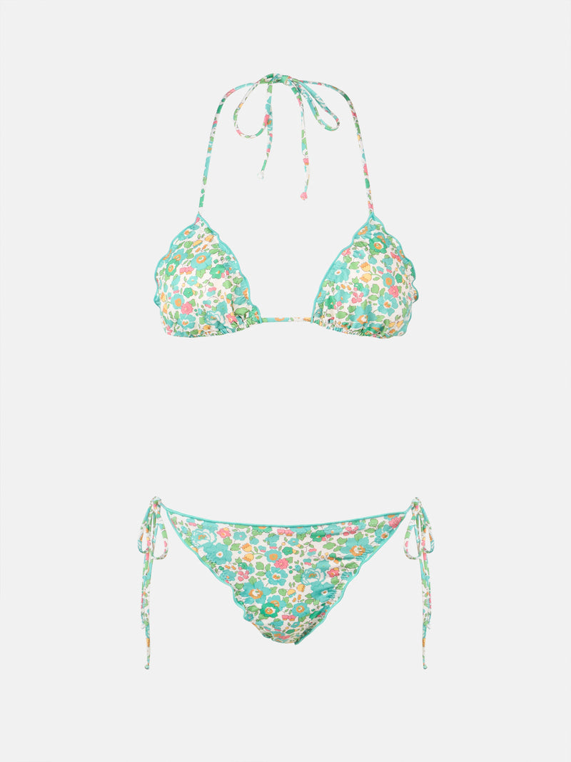 Bikini classico a triangolo da donna Betsy Sagittarius Miami | REALIZZATO CON TESSUTO LIBERTY