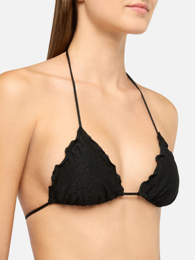 Classic triangle bikini Sagittarius Moon in black lurex