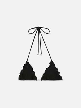 Sagittarius black lurex classic triangle top