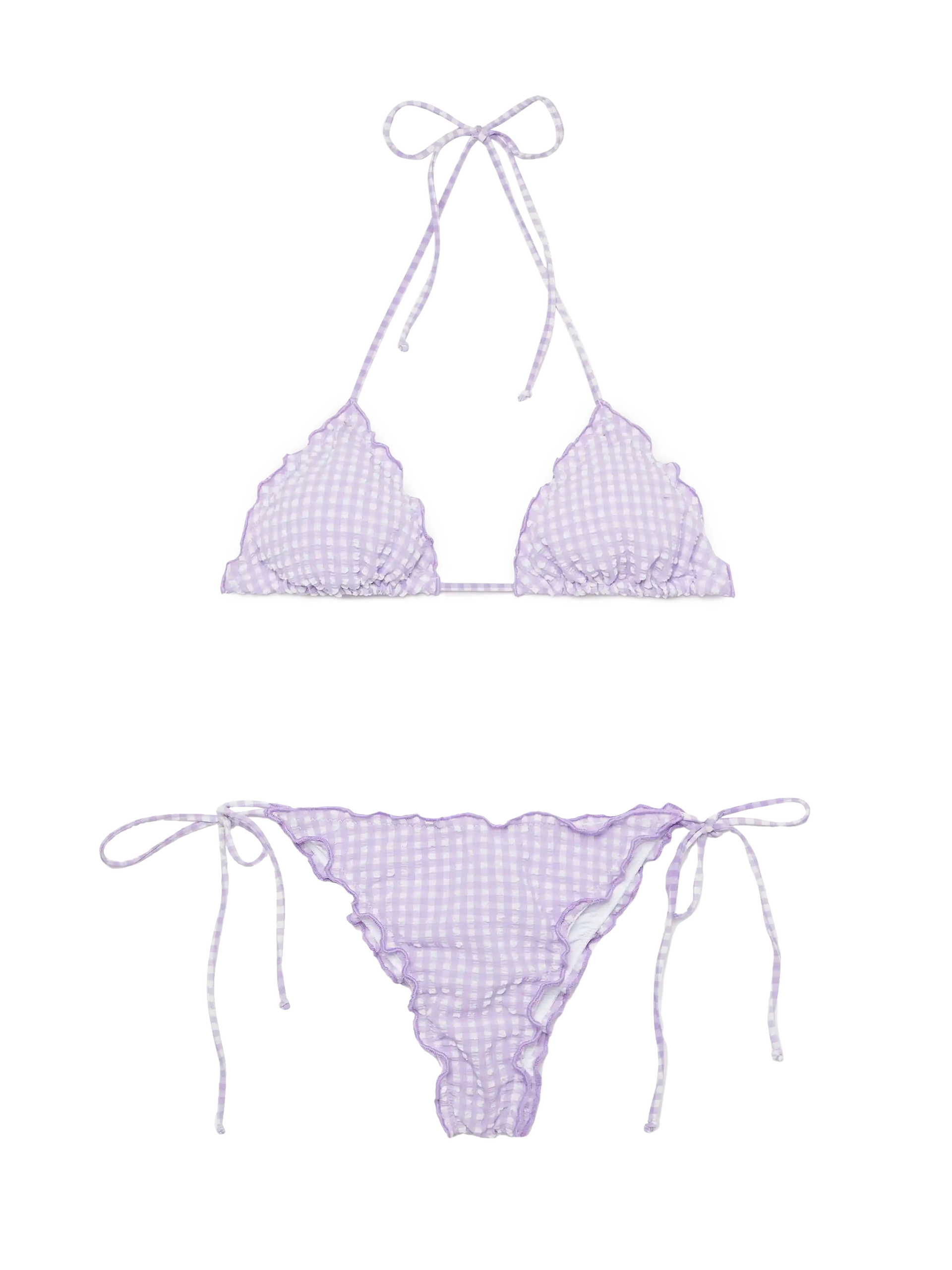 ワンピース水着 MC2 SAINT BARTH Sagittarius nylon bikini top Rosa Seersucker triangle bikini Sagittarius Miami with gingham