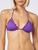 Woman purple triangle beach top Sagittarius