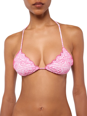 Sagittarius classic triangle top with bandanna print - MC2 Saint Barth