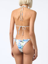 Klassischer Damen-Triangel-Bikini mit Blumenmotiv Schütze Miami