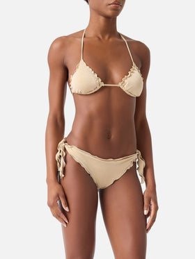 Bikini triangle classique en lurex doré pour femme Sagittarius Moon 