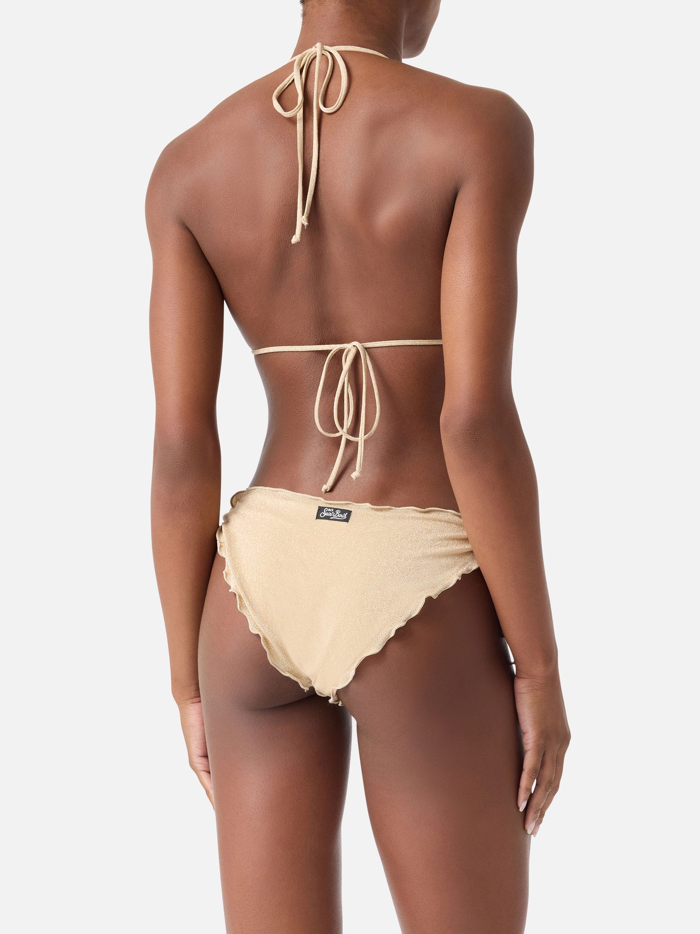 Bikini triangle classique en lurex doré pour femme Sagittarius Moon 