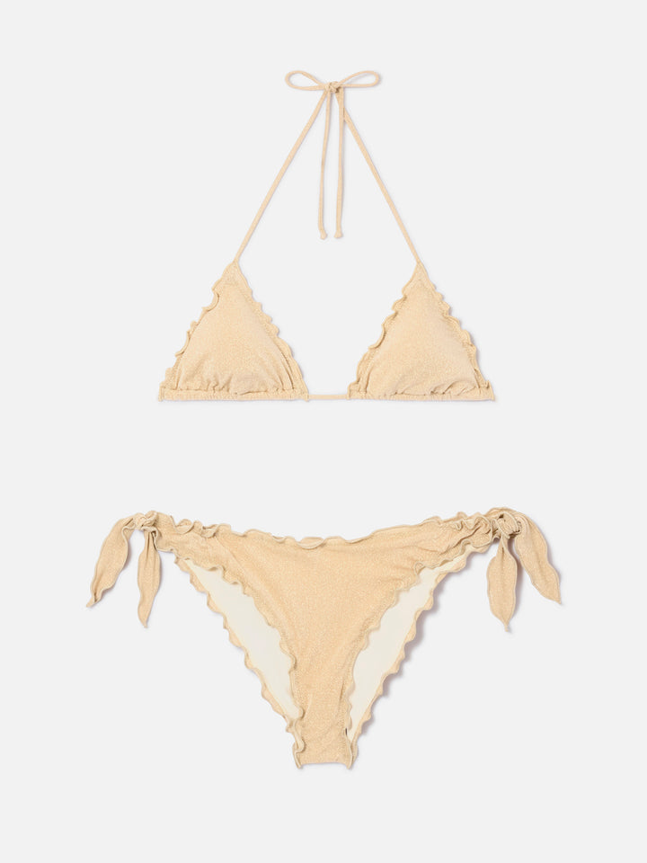 Bikini da donna classico a triangolo oro lurex Sagittarius Moon
