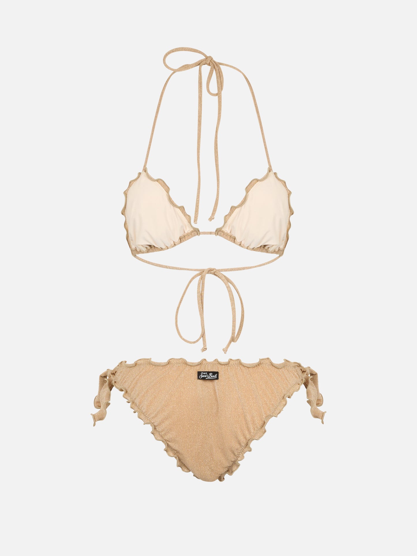 Woman gold lurex classic triangle bikini Sagittarius Moon