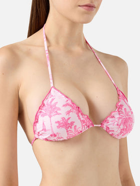 Miami cheeky swim briefs with toile de jouy print - Sagittarius classic triangle top with toile de jouy print