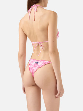 Miami cheeky swim briefs with toile de jouy print - Sagittarius classic triangle top with toile de jouy print