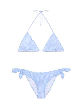 Classic seersucker triangle bikini Sagittarus Moon with gingham print - MC2 Saint Barth