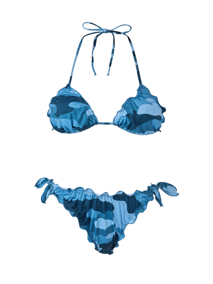 Bikini classico a triangolo da donna Sarius denim mimetico 