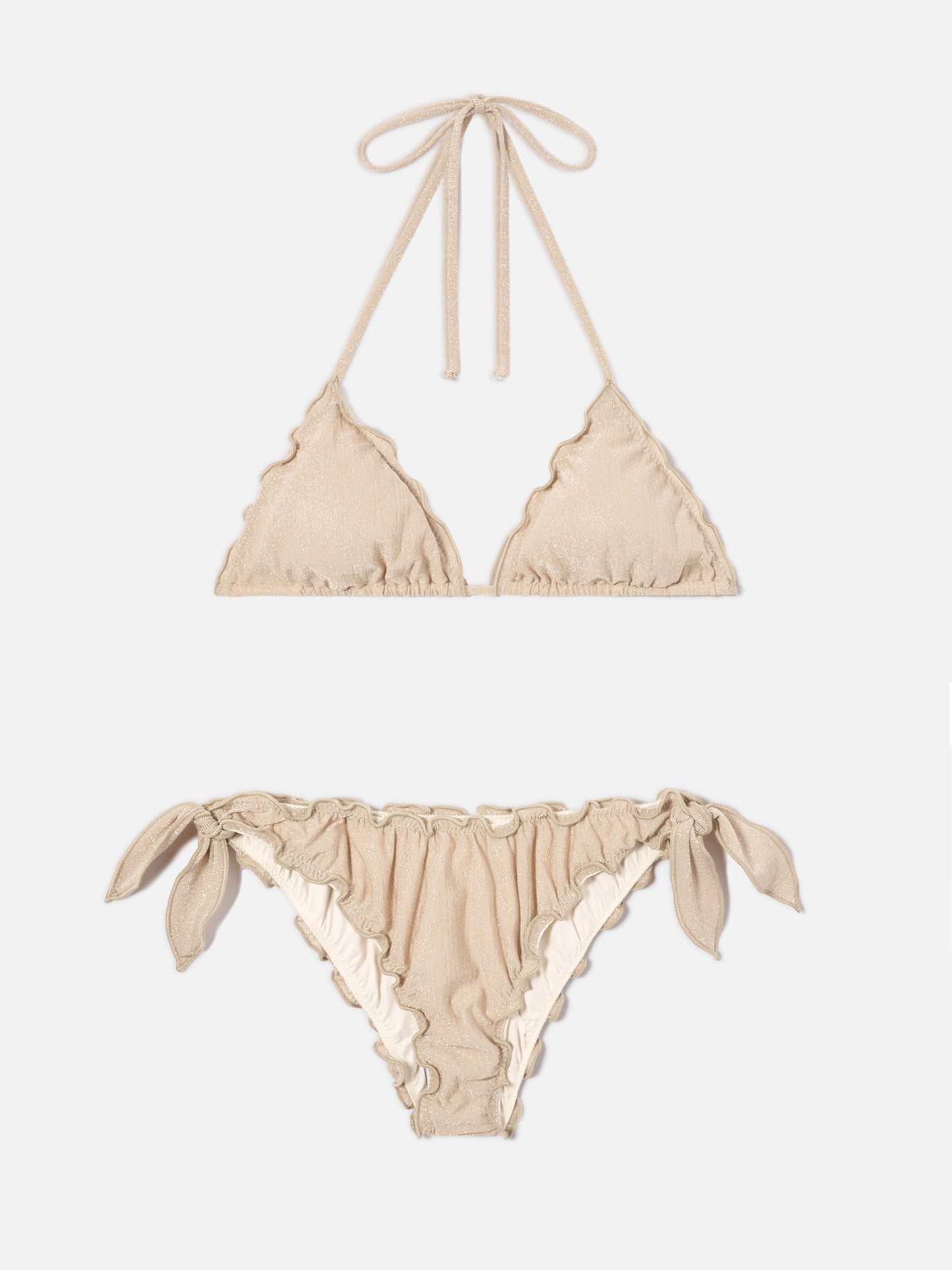 Bikini Sarius triangolo in lurex oro