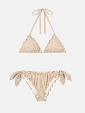 Bikini Sarius triangolo in lurex oro