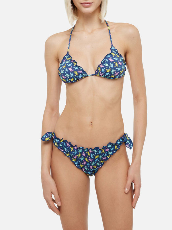 Sarius triangle classic bikini with crab print