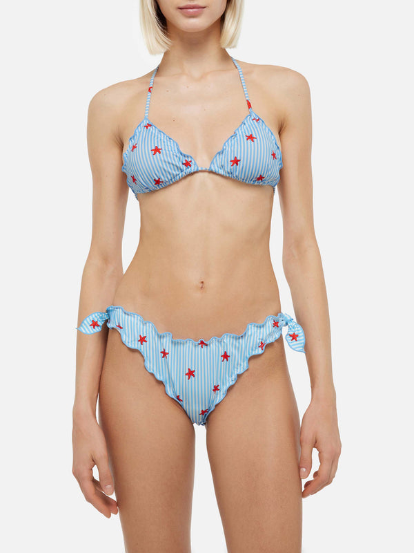 Sarius triangle classic bikini with starfish print