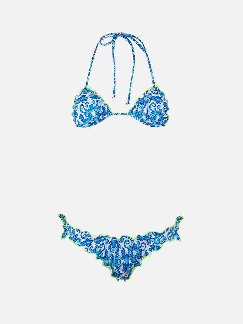 Damen Triangel-Bikini Sarius mit Napoli-Print | SSC NAPOLI SONDEREDITION