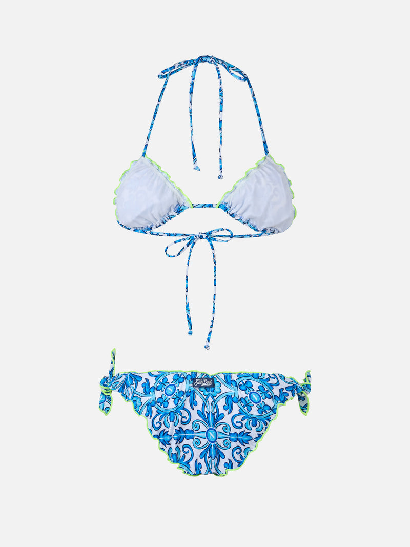 Damen Triangel-Bikini Sarius mit Napoli-Print | SSC NAPOLI SONDEREDITION