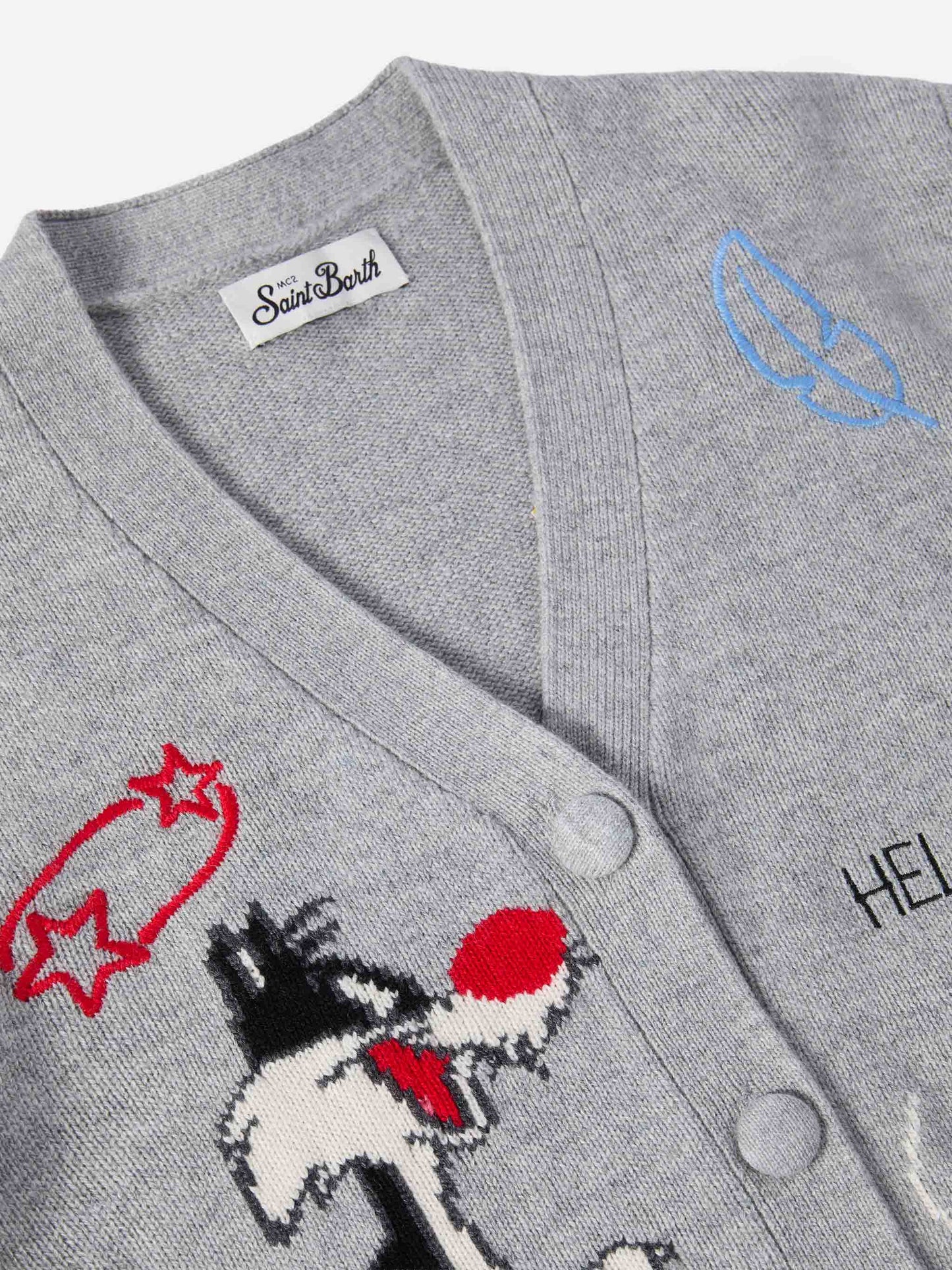 Sasi Donegal-wool blend cardigan with Titti e Silvestro jacquard | WARNER BROS. SPECIAL EDITION