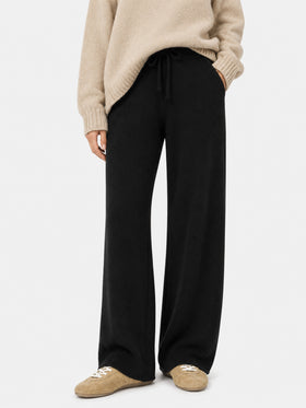 Knitted black palazzo pants
