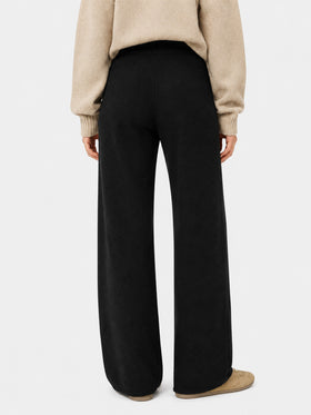 Knitted black palazzo pants