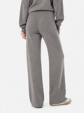 Knitted grey palazzo pants