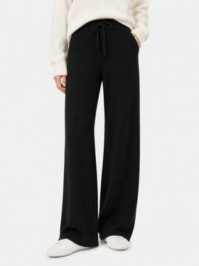 Knitted black palazzo pants Savine