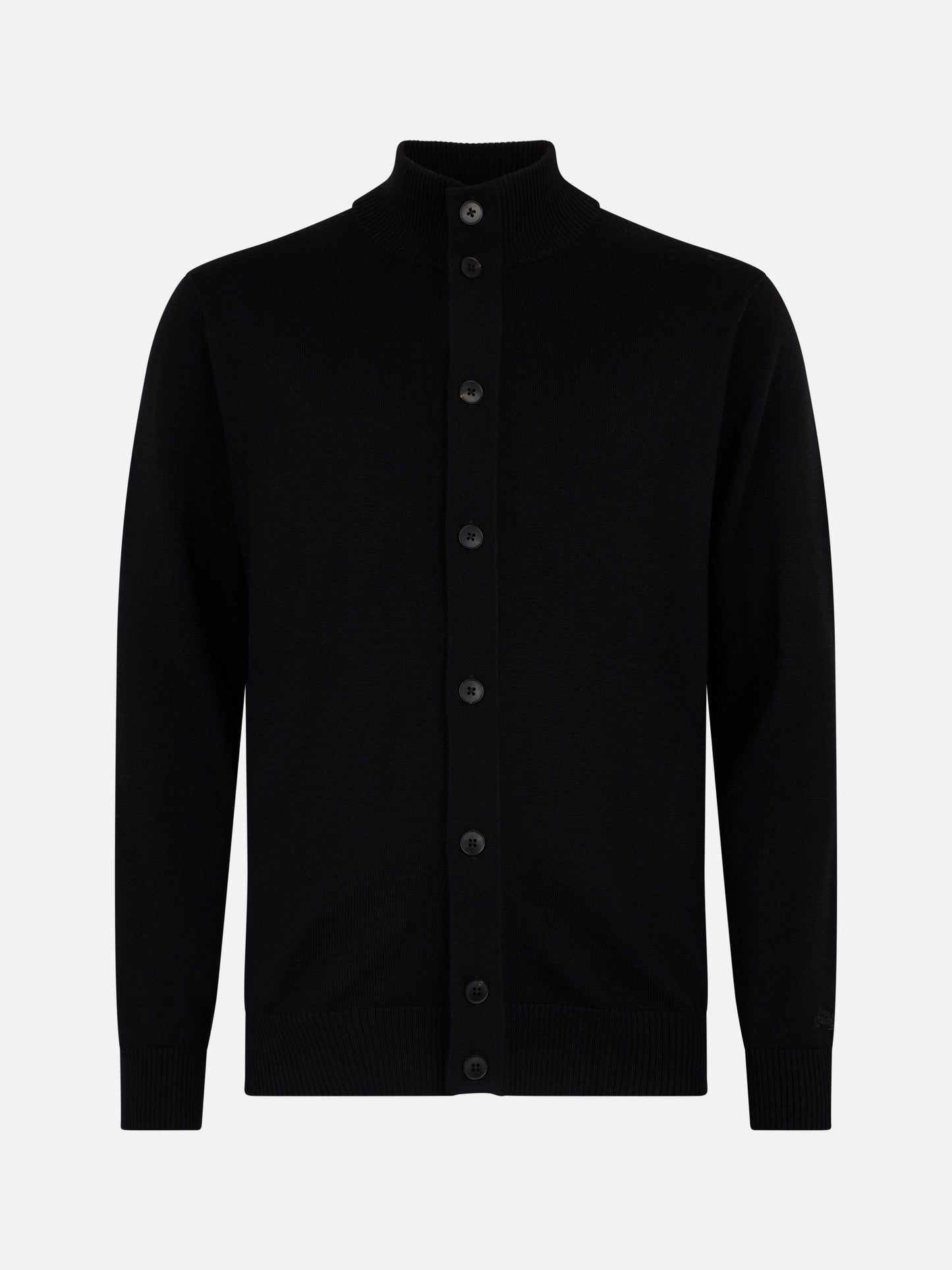 Man black merino wool cardigan Savile - MC2 Saint Barth