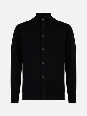 Man black merino wool cardigan Savile - MC2 Saint Barth