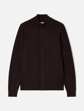 Cardigan Savile aus braunem Merino 