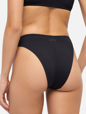 Bandeau bikini Rebby Sibilla with high-waist high-leg swim briefs in black