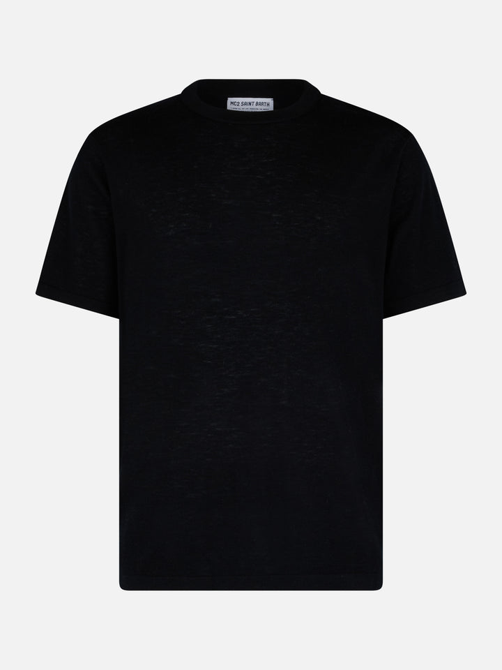 Man black cashmere blend t-shirt Scott - MC2 Saint Barth