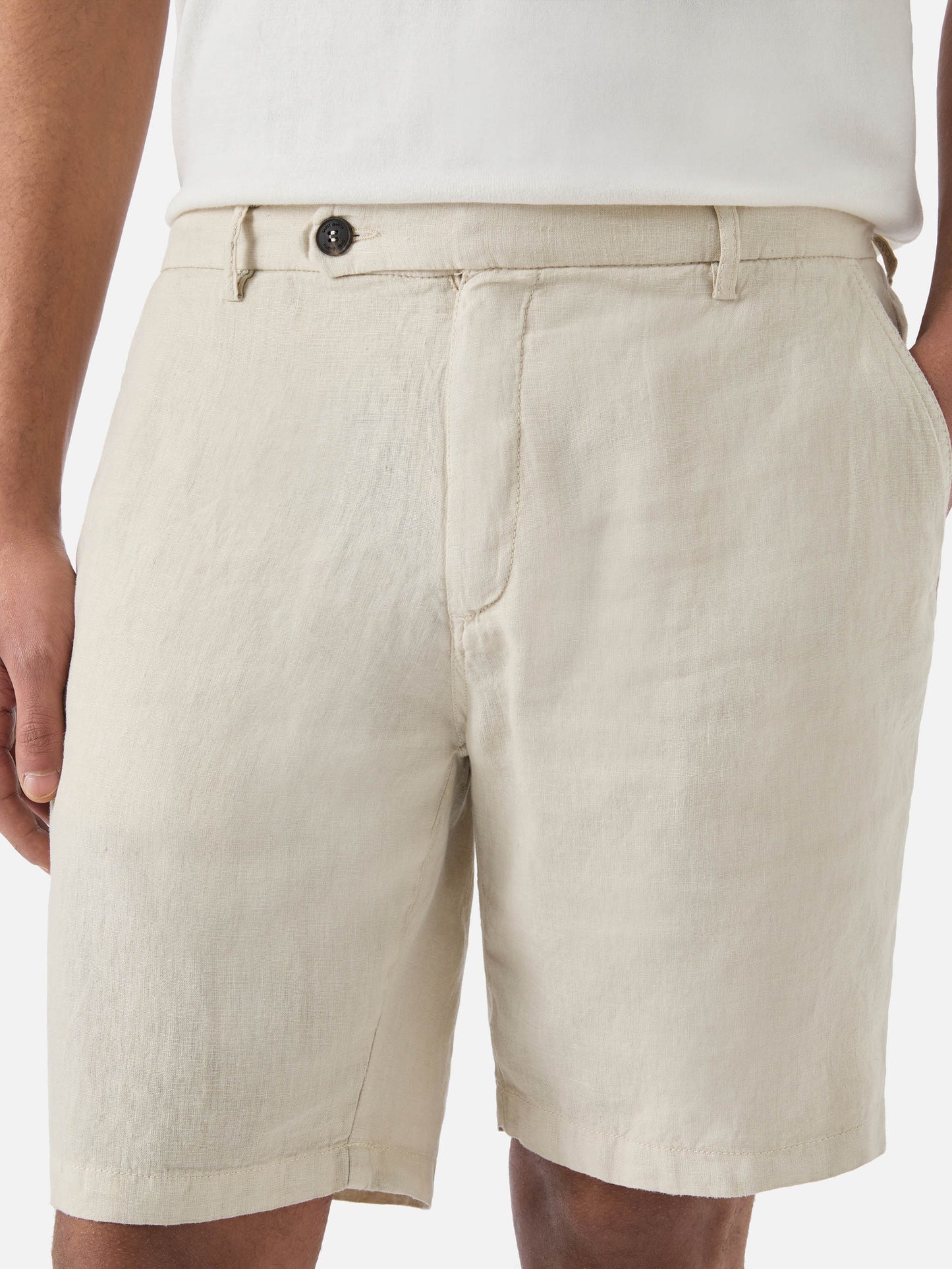 Beige Sebastian bermuda shorts in pure linen