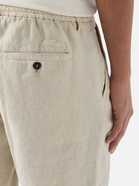 Beige Sebastian bermuda shorts in pure linen