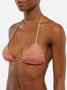 Raschel knit classic bikini Seline Elea with wave pattern